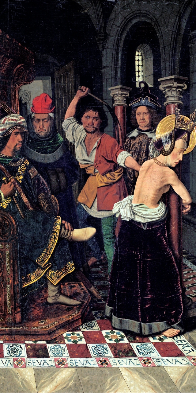 The Flagellation of St Engracia by Bartolomé Bermejo