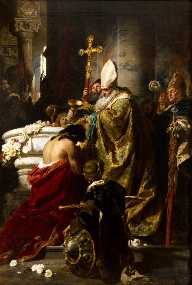 The Baptism of Vajk by Gyula Benczúr