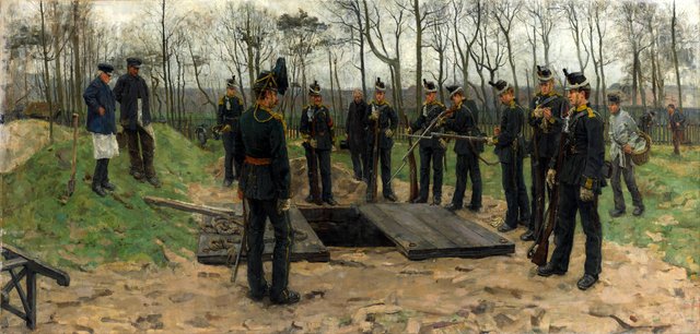 Military funeral by Isaac Israëls