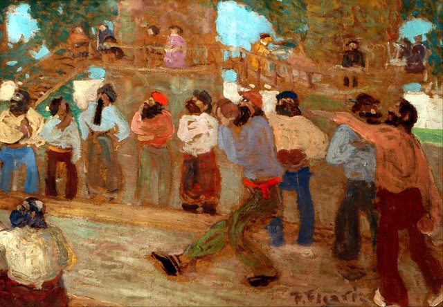 Cancha de bochas by Pedro Figari