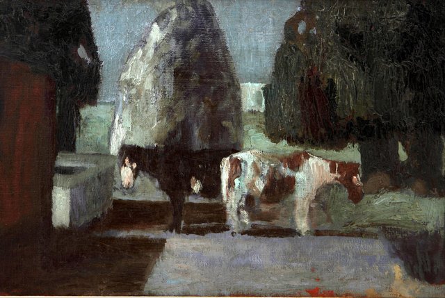 Jardín bajo la luna o Quietud en la quinta by Pedro Figari