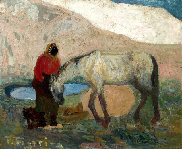 Lavanderas en los médanos o Los amigos by Pedro Figari