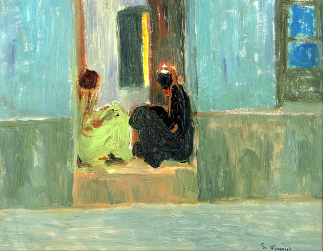Negras en la puerta o Negras en zaguán by Pedro Figari