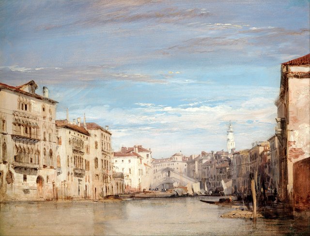 The Grand Canal, Venice, Looking Toward the Rialto by Richard Parkes Bonington