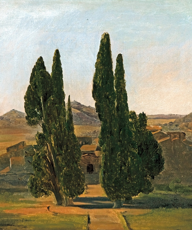 Cypress trees at the Villa d'Este by Charles Lock Eastlake