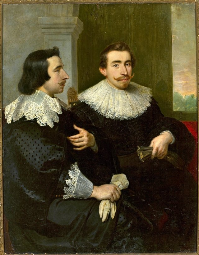 Portrait of two men with gloves. by Cornelis de Vos