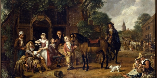 A scene before the inn. by Jan Victors