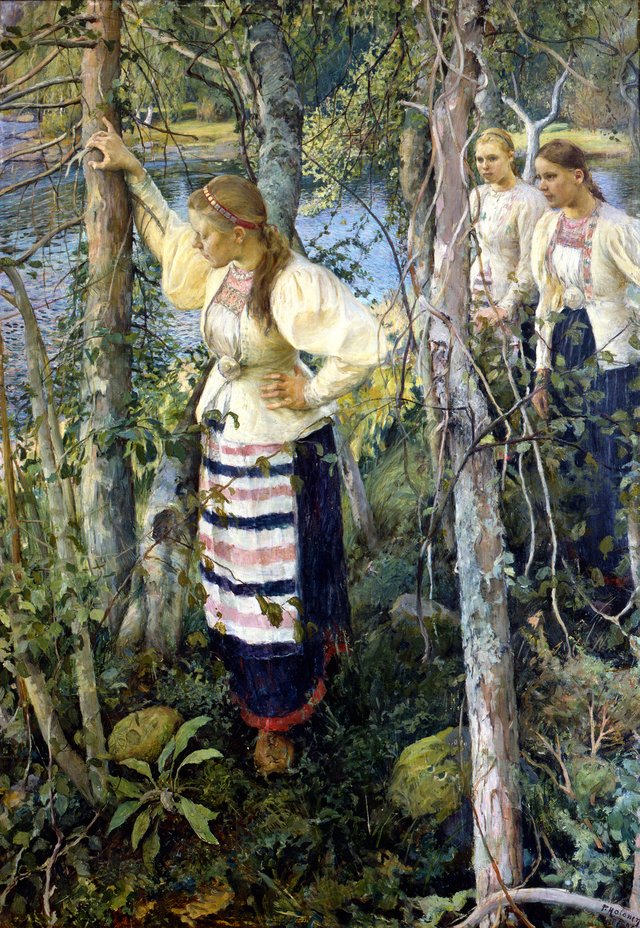 Lissom Lassies at the Lakeside by Pekka Halonen