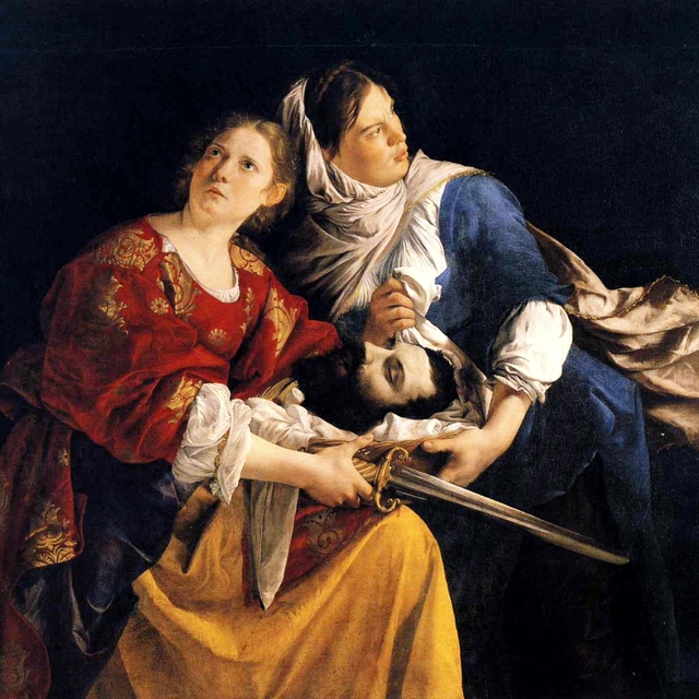 Judith and Her Maidservant with the Head of Holofernes by Orazio Gentileschi