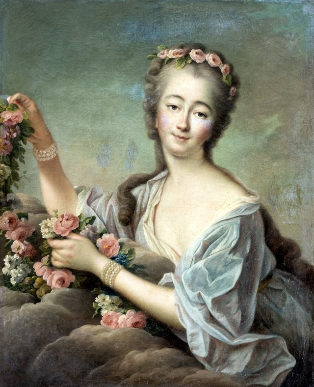 Portrait de Madame Du Barry en Flore by François-Hubert Drouais