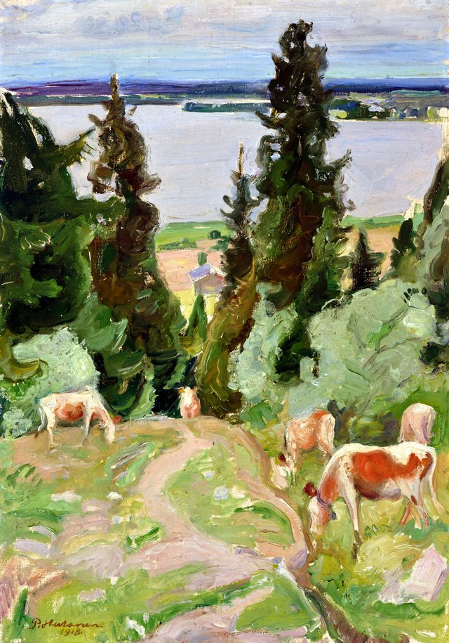 Cows in Väisälänmäki by Pekka Halonen