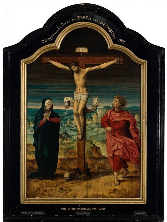 Crucifixion with the Virgin and Saint John by Master of the Female Half-Lengths