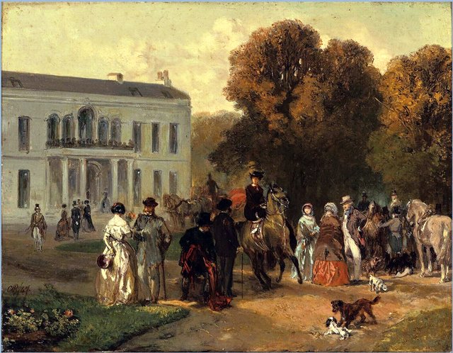 The departure of the riding party by Charles Rochussen