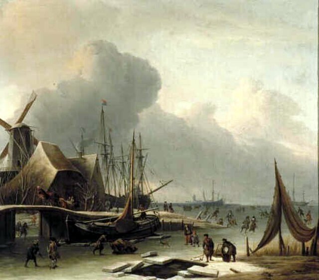 Dutch Port in Winter by Abraham Storck