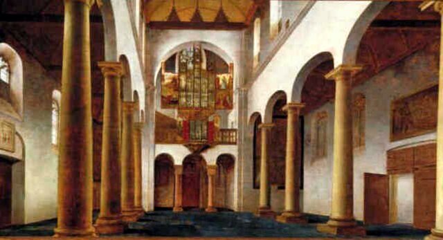 Interior of the Ship of the Pieterskerk in Utrecht, Seen to the West by Pieter Jansz. Saenredam