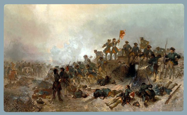 Jan Willem Friso at the Battle of Malplaquet (1709) by Charles Rochussen