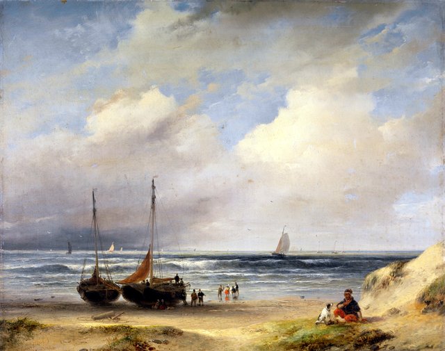 Beach Scene by Andreas Schelfhout