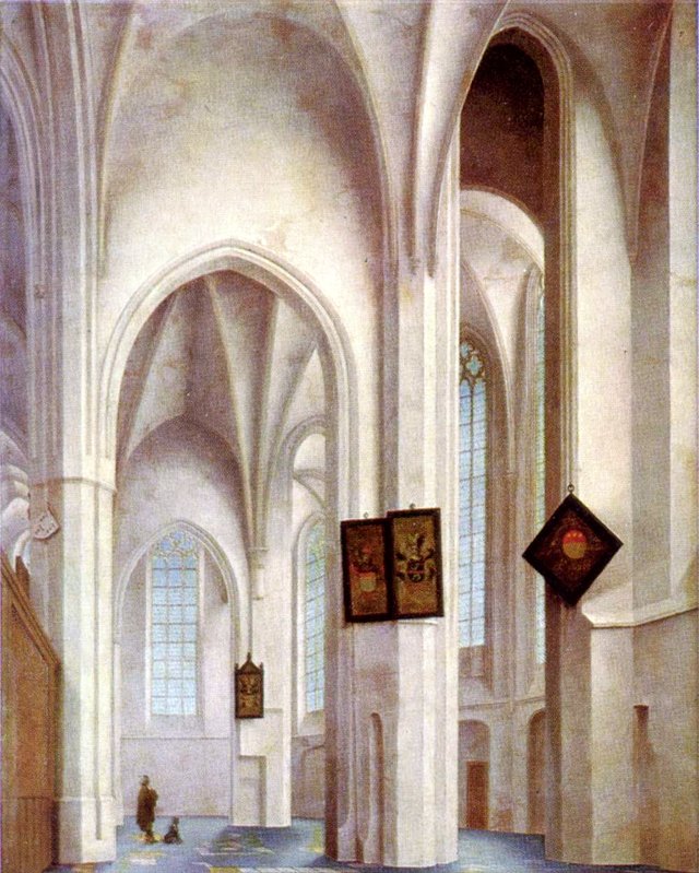 interior view of the church     St. Jacobs in Utrecht by Pieter Jansz. Saenredam