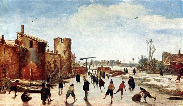 Skating near the Town Wall by Esaias van de Velde