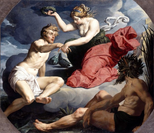 Venus kroont Aeneas by Abraham Janssens I