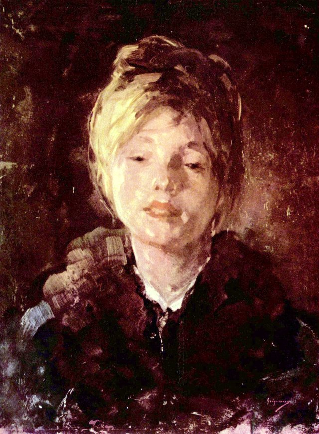 Portrait of a girl by Nicolae Grigorescu