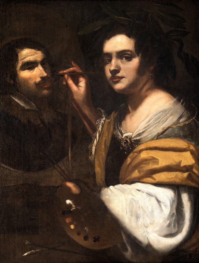 A Woman Painting a Man (Autoritratto - Allegoria della Pittura) by Artemisia Gentileschi