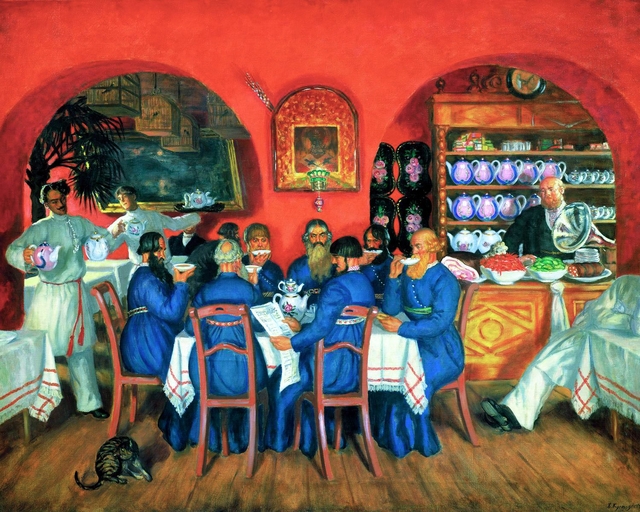 Moscow tavern by Boris Kustodiev