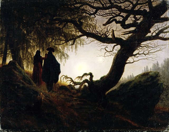 Man and Woman contemplating the moon by Caspar David Friedrich