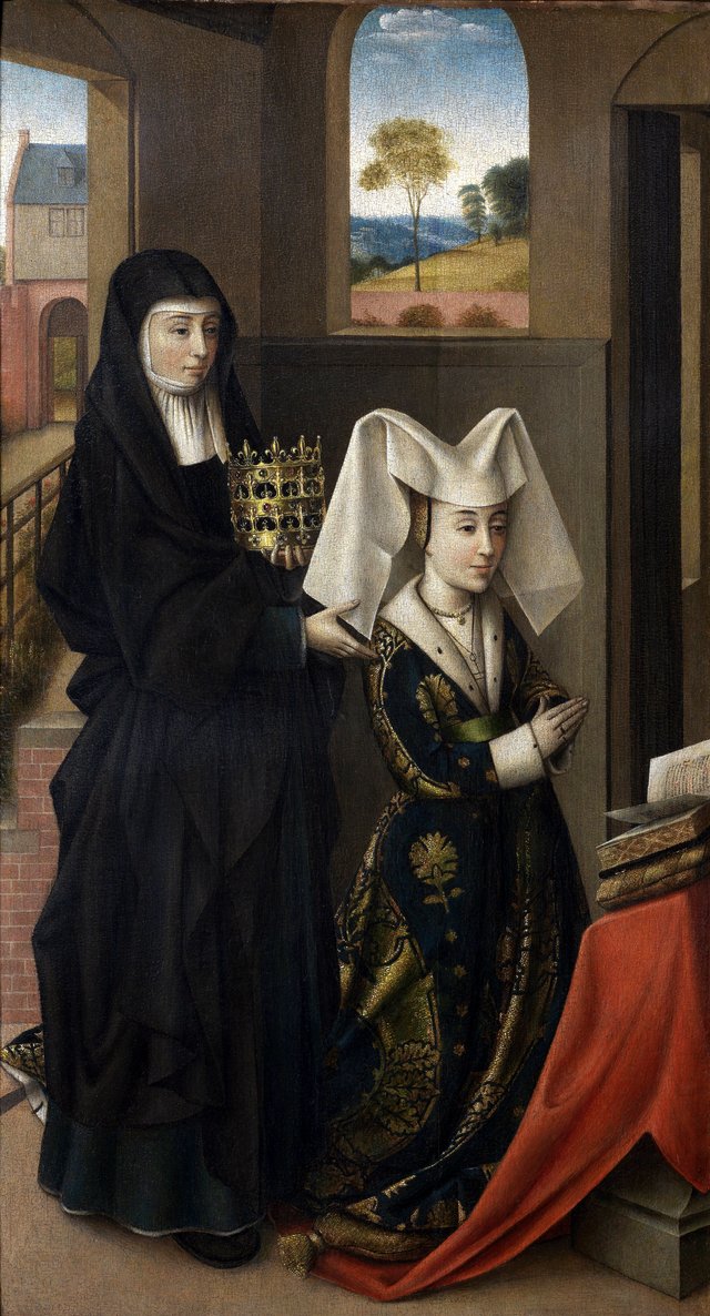 Isabella of Portugal with Saint Elisabeth by Petrus Christus