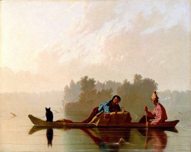 Fur Traders Descending the Missouri by George Caleb Bingham