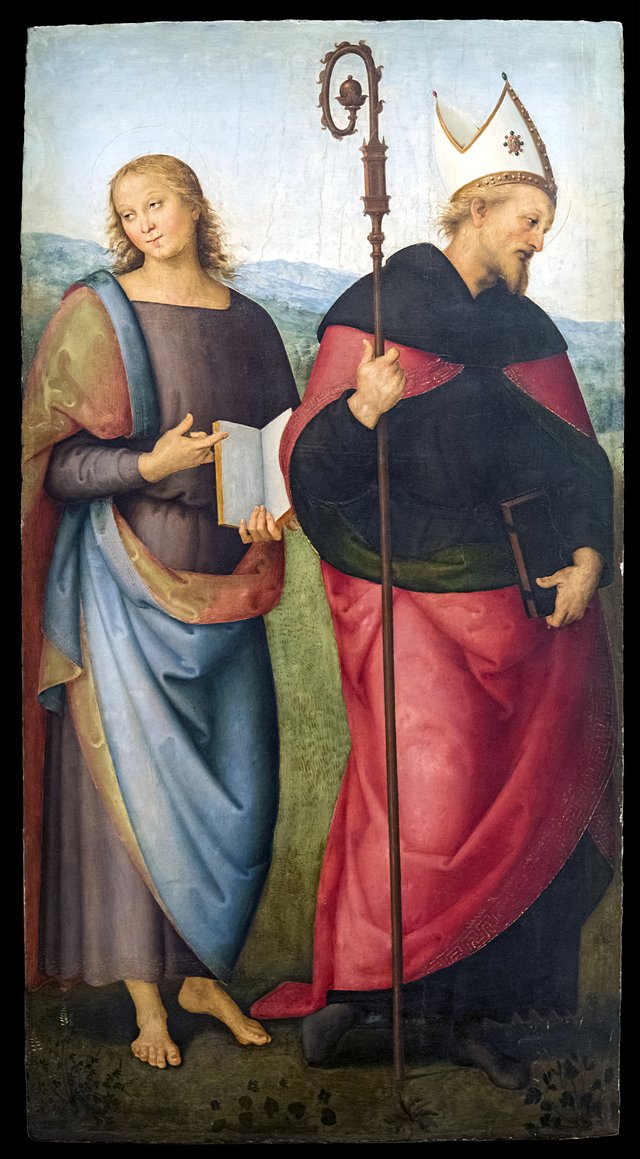 Saint John the Evangelist and Saint Augustine by Pietro Perugino