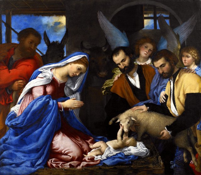 Adoration of the Shepherds by Lorenzo Lotto