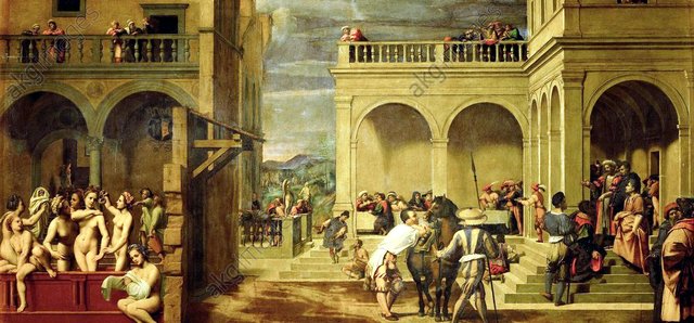 Bathsheba bathing by Franciabigio