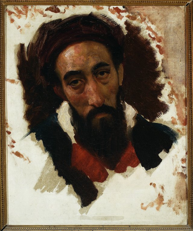 Study of man's head. by Horace Vernet