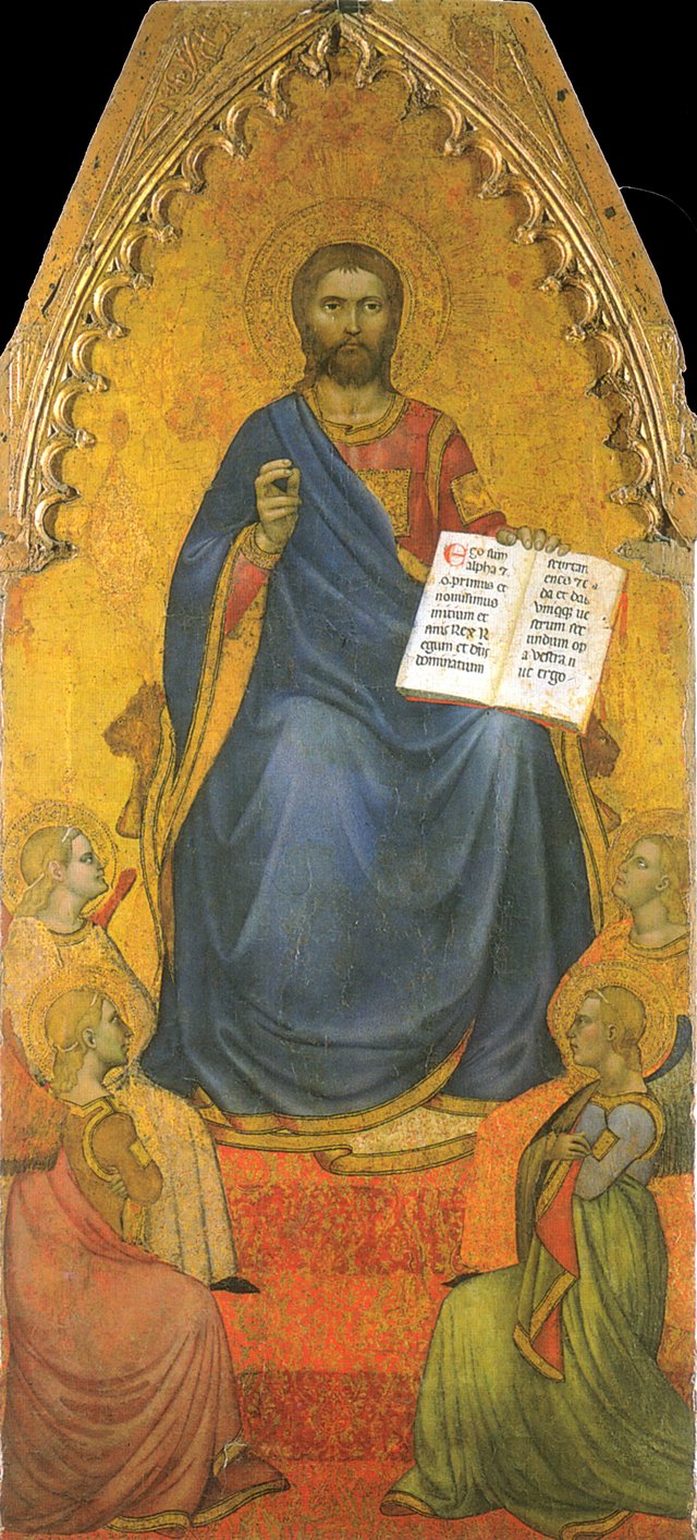 Christ in throne adored by angels by Giovanni da Milano