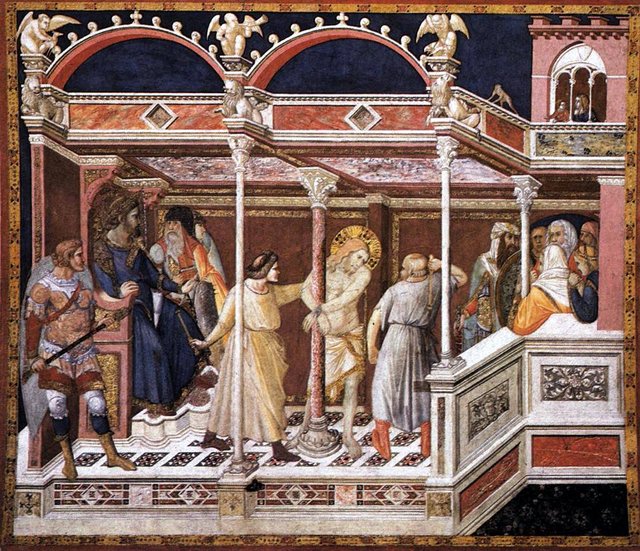 Flagellation of Christ by Pietro Lorenzetti