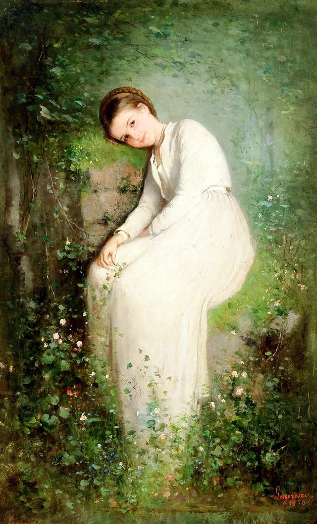 A flower among the flowers by Nicolae Grigorescu
