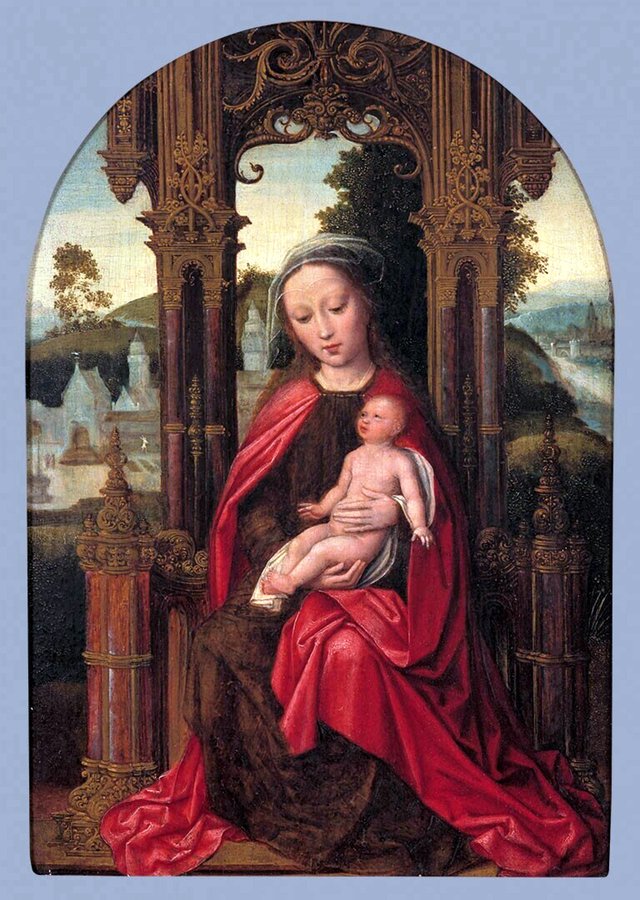 Virgin and Child Enthroned by Adriaen Isenbrandt