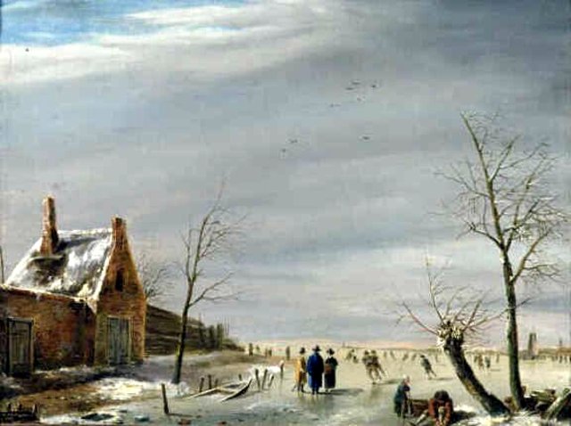A Scene on the Ice by Andreas Schelfhout