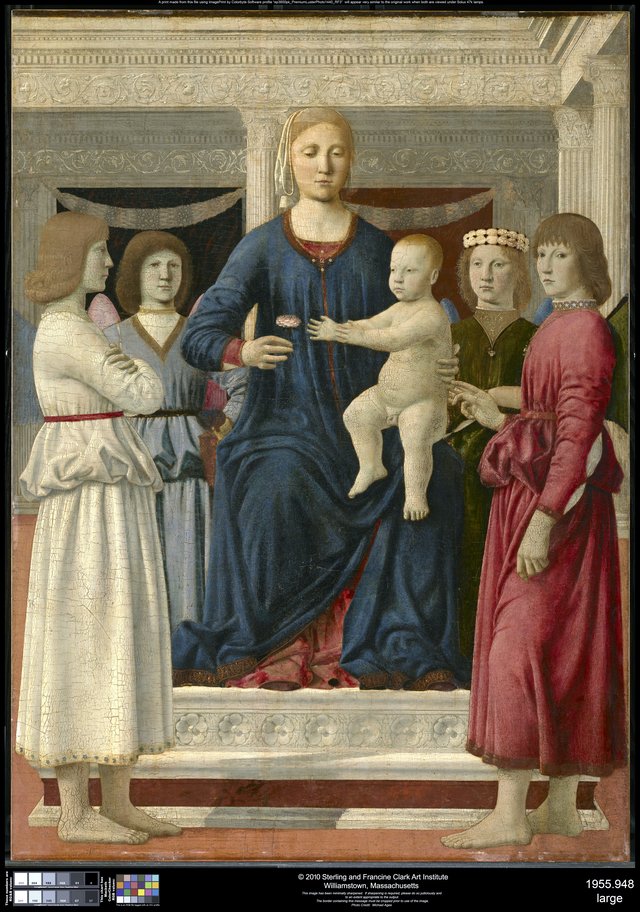 Virgin and Child Enthroned with Four Angels by Piero della Francesca