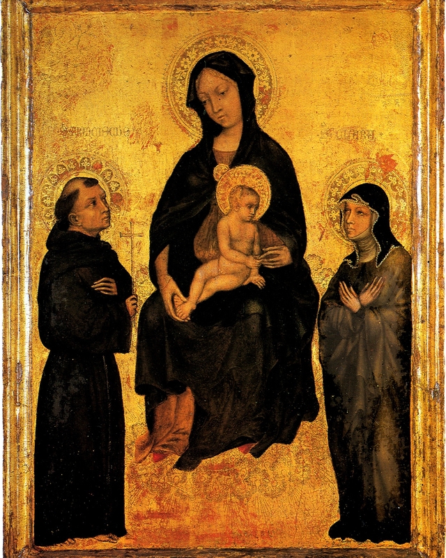 Madonna in Glory between Saint Francis and Saint Clare by Gentile da Fabriano