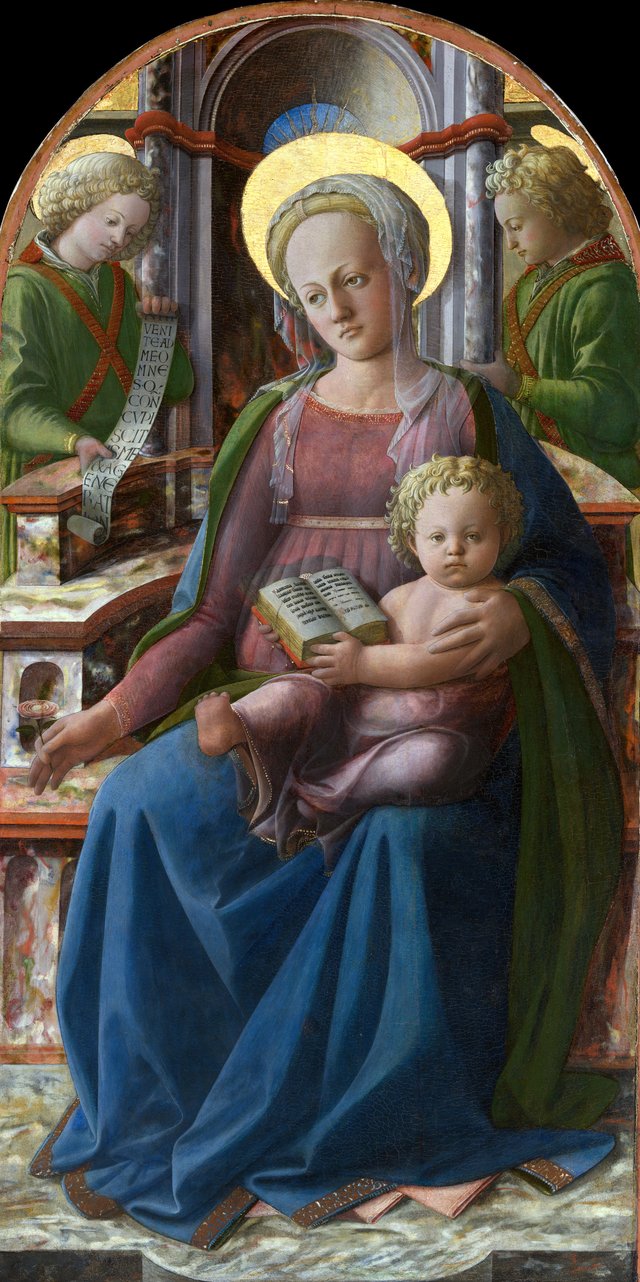 Madonna and Child Enthroned with Two Angels by Filippo Lippi