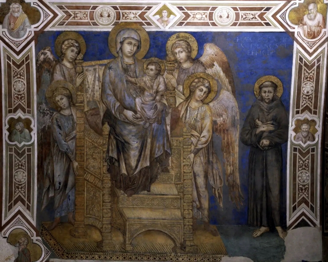 Madonna Enthroned with the Child, St Francis and Four Angels by Cimabue