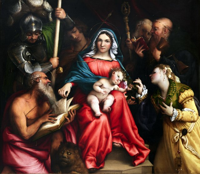 The Mystic Marriage of Saint Catherine with Saints by Lorenzo Lotto