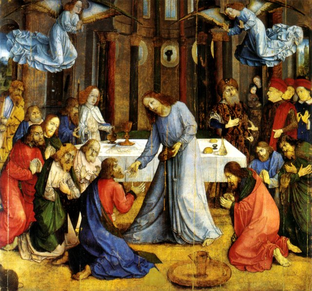 Pala del corpus domini by Justus van Gent