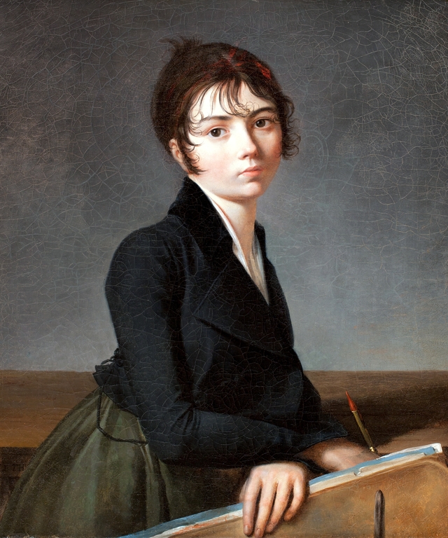 Portrait of a Girl with Portfolio by Guillaume Guillon-Lethière