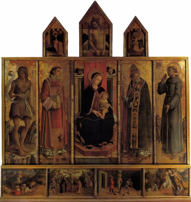 Polyptych of Madonna and child with saints by Carlo Crivelli