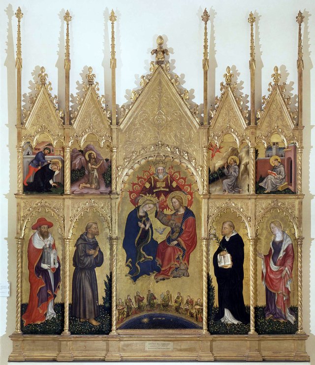 Coronation of the Virgin with Saints (Valle Romita Polyptych) by Gentile da Fabriano