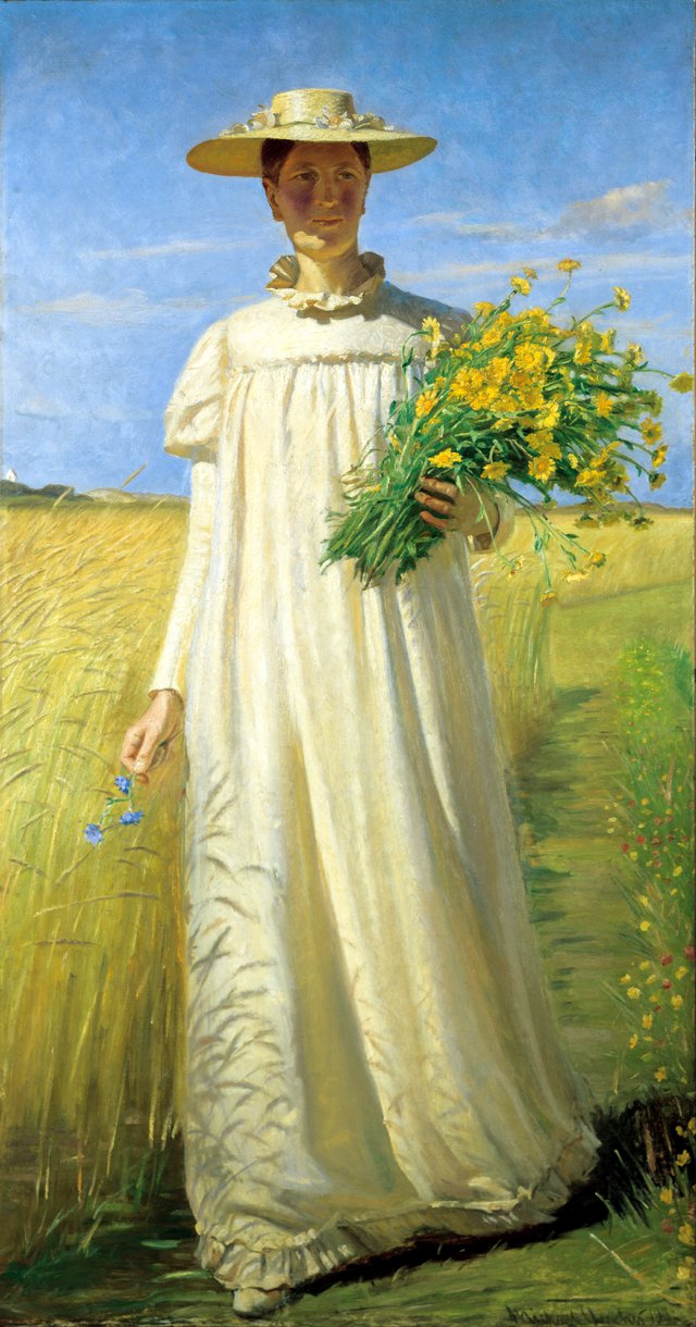 Anna Ancher returning from the fields by Michael Ancher
