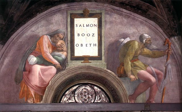 Salmon, Boaz, Obed by Michelangelo